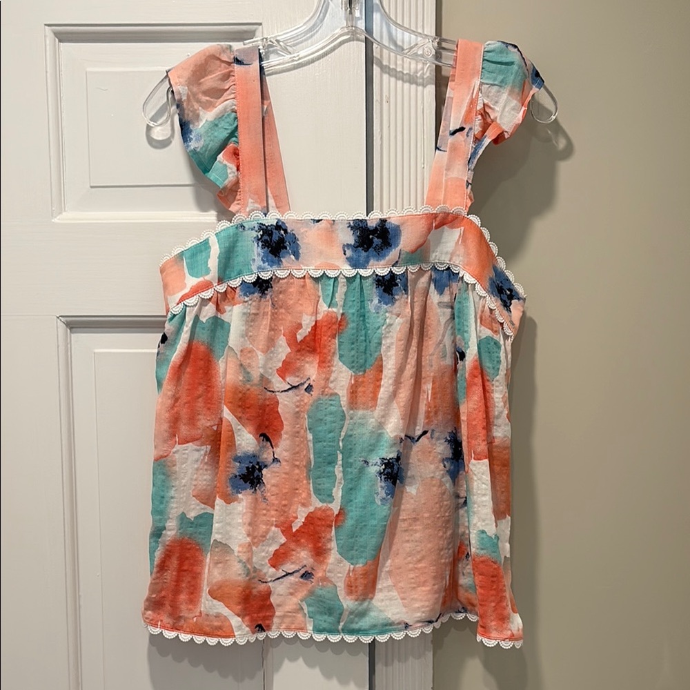 THML Watercolor Print Sleeveless Top
